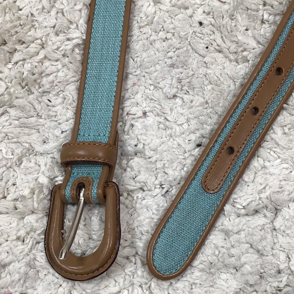 Doncaster aqua/tan belt Italy 09BT29 - Picture 2 of 7
